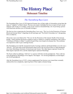 The Nuremberg Race Laws