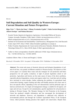 Soil Degradation and Soil Quality in Western Europe: Current