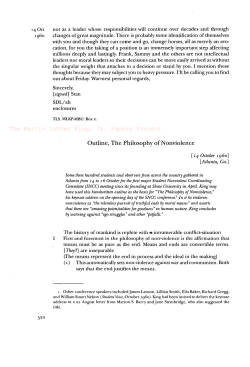 Outline, The Philosophy of Nonviolence The Martin Luther King, Jr