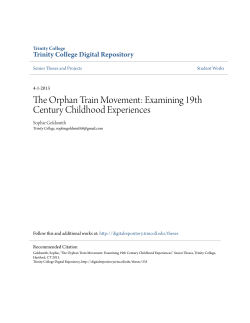 The Orphan Train Movement: Examining 19th Century Childhood