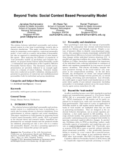 Beyond Traits: Social Context Based Personality Model