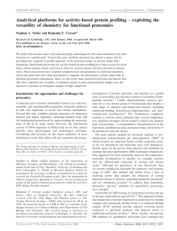 Analytical platforms for activity-based protein profiling &ndash; exploiting