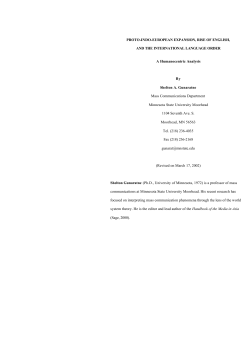 PROTO-INDO-EUROPEAN EXPANSION, RISE OF ENGLISH, AND