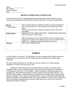 Writing Theme Sentences - Ms. Hensler`s English Classroom