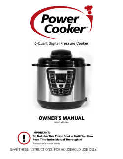owner`s manual - Power Pressure Cooker XL