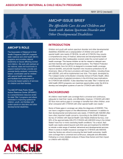 The Affordable Care Act and Children and Youth with