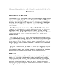 Influence of Hispanic Literature in the Cultural Movement of the