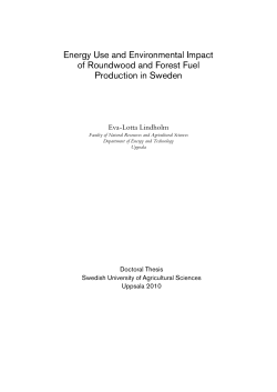 Energy Use and Environmental Impact of Roundwood and Forest