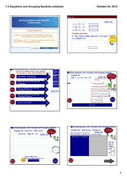 7-2 Equations and Grouping Symbols.notebook