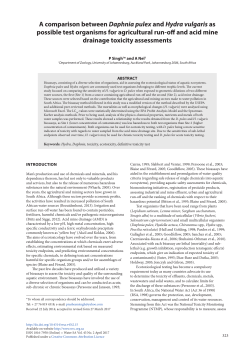 A comparison between Daphnia pulex and Hydra vulgaris as