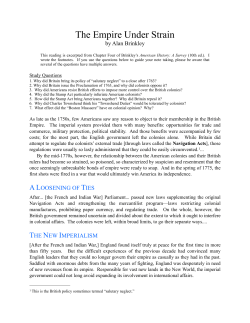 Empire Under Strain 1763-1776