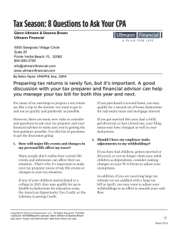 Tax Season: 8 Questions to Ask Your CPA