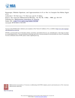 Ramanujan, Modular Equations, and Approximations to Pi or How to