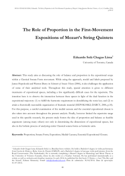The Role of Proportion in the First-Movement Expositions of Mozart`s