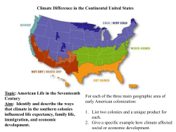 Climate Difference in the Continental United States Topic: American