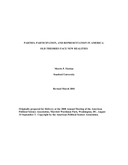 PARTIES, PARTICIPATION, AND REPRESENTATION IN AMERICA