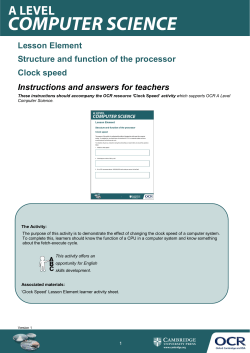 Teacher instructions - Lesson element