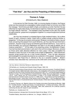 Feel This! Jan Hus and the Preaching of Reformation