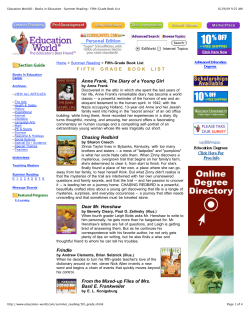 Fifth-Grade Book List