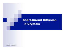 Short-Circuit Diffusion in Crystals