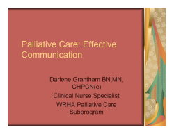 Palliative Care: Effective Communication
