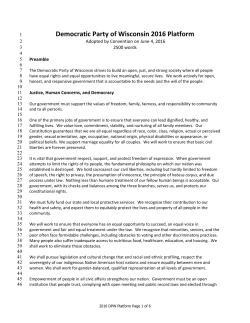 DPW Platform - Democratic Party of Wisconsin