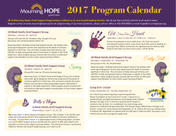 2017 Program Calendar