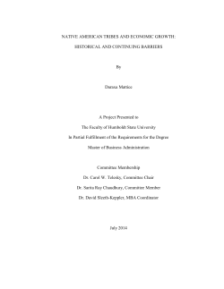 NATIVE AMERICAN TRIBES AND ECONOMIC GROWTH