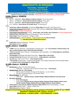 SU16 Snapshot Screening Selections 20161005 RM
