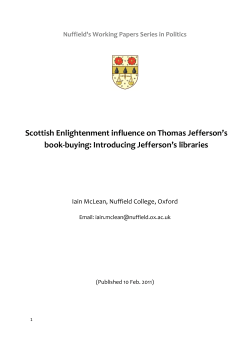 Scottish Enlightenment influence on Thomas Jefferson`s book