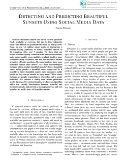 detecting and predicting beautiful sunsets using social media data