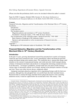 Financial Networks, Migration and the Transformation of the