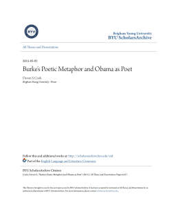 Burke`s Poetic Metaphor and Obama as Poet