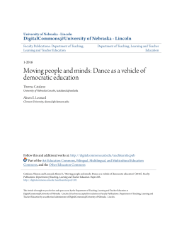 Moving people and minds: Dance as a vehicle of democratic