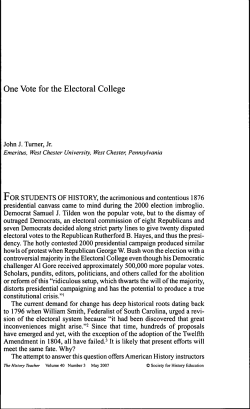 One Vote for the Electoral College