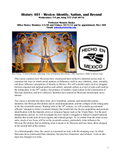 History 401 - Mexico: Identity, Nation, and Beyond
