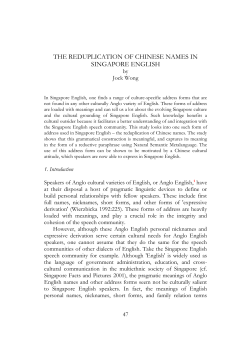 the reduplication of chinese names in singapore english