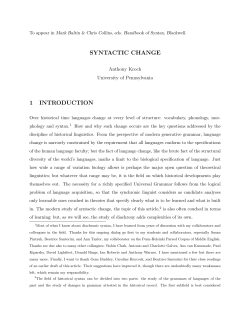 Syntactic change - Stanford University