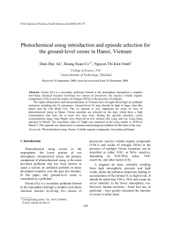 Photochemical smog introduction and episode selection for the