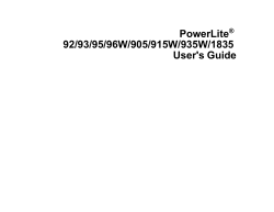 User`s Guide - PowerLite 92/93/95/96W/905/915W/935W