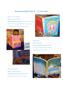 Recommended Texts 9 &ndash; 11 Year Olds