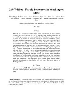 Life Without Parole Sentences in Washington State