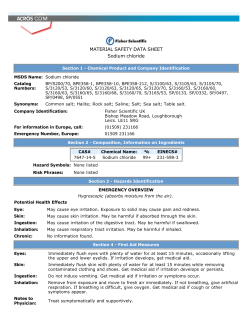MATERIAL SAFETY DATA SHEET Sodium chloride