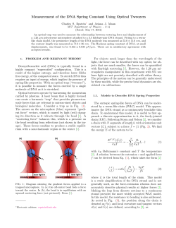 Measurement of the DNA Spring Constant Using Optical