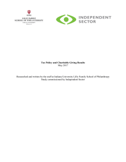 Tax Policy and Charitable Giving Results May 2017 Researched