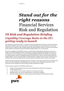 Stand out for the right reasons Financial Services Risk and