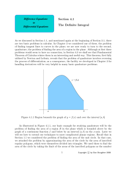 The Definite Integral - Difference Equations to Differential Equations