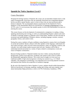 Spanish for Native Speakers Level I
