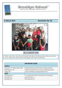 11 March 2014 Newsletter No: 03