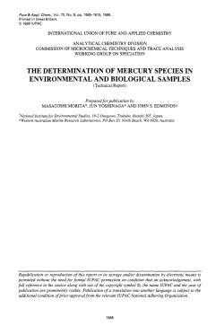 THE DETERMINATION OF MERCURY SPECIES IN